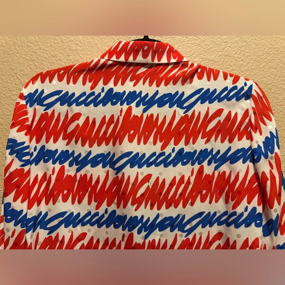 New Authentic Gucci GG Logo Silk Button Shirt and Bikini Top Size 40 / US M - Picture 9 of 13